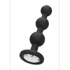 Image de Silicone Beaded Diamond Butt Plug - Black