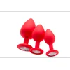 Image de Ouch! Siliconen Buttplug met Diamant - Rood