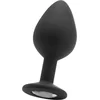 Image de Ouch! Siliconen Buttplug met Diamant -Large -  Zwart