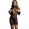 Image de Long sleeve fishnet dress - Black - O/S