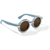 Image de Little Dutch kinderzonnebril rond model met gekleurde strepen - blauw - sunglasses - zonnebril