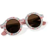 Image de Little Dutch kinderzonnebril rond met opdruk van bloemen - roze - sunglasses - zonnebril