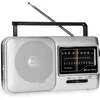 Image de Caliber Noodradio met Zaklamp - Draagbare radio - Werkt op batterijen en op Netstroom - Retro radio - FM radio - Keukenradio - Noodradio Denk Vooruit - Handvat - Koptelefoonaansluiting - Zilver (HPG317-R)
