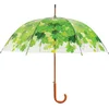 Image de Esschert Design Paraplu bladeren - groen - herfst - D94 cm - houten handvat