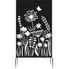 Image de Esschert Design IJzeren privacyscherm met bloemenontwerp kan ook als Trellis gebruikt worden L 25 x B 100,4 x H 186