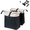 Image de Basil Vive - Dubbele fietstas - 28-35 liter - Incl. MIK adapterplaat - Waterdicht - Reflectie details - Gerecycled materiaal - wit/zwart