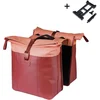 Image de Basil Vive - Dubbele fietstas - 28-35 liter - Incl. MIK adapterplaat - Waterdicht - Reflectie details - Gerecycled materiaal - Bordeaux-Pink