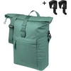 Image de Basil Brooklyn - Enkele fietstas - 17 Liter - Waterdicht - Reflectie details - Gerecycled materiaal - MIK Hooks - Incl. laptopvak - groen