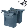 Image de Basil Brooklyn - Dubbele fietstas - 41 Liter - Incl. MIK adapterplaat - Waterdicht - Reflectie details - Gerecycled materiaal - blauw