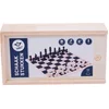 Image de Schaakstukken Set   32 Stuks van Essenhout   Zwart & Naturel   Houten Kistje   Hoogte Koning 77 mm   Luxe schaakset   Longfield Games