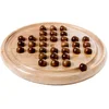 Image de Solitair Houten Spel   Rubberhout met 33 Houten Balletjes   Diameter 23 cm   Klassiek Strategisch Bordspel   Longfield Games