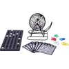 Image de Bingomolen Zwart Metaal   Compacte Bingo Set   Inclusief Ballen, Controlebord, Bingokaarten & Fiches   Voor Thuis & Spelavonden   Longfield Games