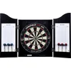 Image de Houten Cabinet met Dartbord   Inclusief 6 Steeltip Pijlen, Whiteboard & Marker   Beschermt Muur en Dartbord   Wedstrijdbord   Zwart Hout Fineer   Longfield