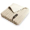 Image de Duux Yentl Striped Elektrisch Warmtedeken 200x200 cm   9 standen   Beige