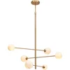 Image de it's about RoMi Hanglamp Carrara - Goud/Wit - 100x100x95cm - 6L - Modern,Luxe - Hanglampen Eetkamer, Slaapkamer, Woonkamer
