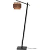 Image de GOOD&MOJO Vloerlamp Bhutan - Bamboe Zwart/Naturel - 55x31x150cm - Bohemian - Staande lampen voor Woonkamer - Slaapkamer
