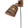 Image de GOOD&MOJO Wandlamp Java - Bamboe Naturel/Zwart - Ø15cm - Binnen Modern