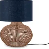 Image de GOOD&MOJO Tafellamp Kalahari - Denim/Rotan - Ø32cm - Modern
