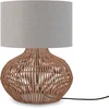 Image de GOOD&MOJO Tafellamp Kalahari - Lichtgrijs/Rotan - Ø32cm - Modern