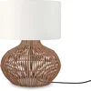 Image de GOOD&MOJO Tafellamp Kalahari - Wit/Rotan - Ø32cm - Modern