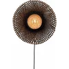 Image de GOOD&MOJO Wandlamp Kalimantan - Bamboe/Zwart - Ø44cm - Binnen Modern
