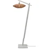 Image de GOOD&MOJO Vloerlamp Tanami - Bamboe Wit/Rotan - 63x40x150cm - Modern - Staande lampen voor Woonkamer - Slaapkamer
