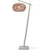 Image de GOOD&MOJO Vloerlamp Madeira - Bamboe Wit/Rotan - 74x48x176cm - Modern - Staande lampen voor Woonkamer - Slaapkamer