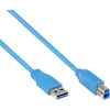 Image de USB-A naar USB-B kabel - USB3.0 - tot 0,9A / blauw - 1,8 meter