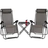 Image de Abbey Camp Tuinstoel - Campingstoel - Relax Stoel Set 3-delig - Grijs