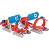 Image de Nijdam Glij-ijzers - Bobbin' Skoot - Verstelbaar - Maat 24 t/m 34 - Unisex - Rood/Staal