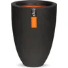 Image de Capi Europe - Vaas elegant laag Smooth NL - 26x36 - Zwart - Opening Ø20 - Bloempot voor binnen en buiten - Levenslang garantie - Breukbestendig - 100% Recyclebaar - CO2 Neutraal geproduceerd - KBL781