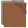 Image de Jollein - Baby Hoeslaken Jersey (Caramel/Biscuit) - Katoen - Hoeslaken Wieg - 2 Stuks - 60x120cm