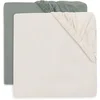 Image de Jollein Hoeslaken Wieg - 40/50x80/90cm - Jersey - Sea Green/Ivory