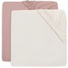 Image de Jollein Hoeslaken Ledikant - 60x120cm - Jersey - Wild Rose/Ivory