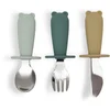 Image de Jollein Baby Bestek Set - Siliconen Kinderbestek - Jade Shades