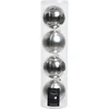 Image de 4 kerstballen zilver glans 100 mm