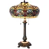 Image de Lumilamp Tiffany Tafellamp Ø 47x71 cm Blauw Glas