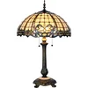 Image de Lumilamp Tiffany Tafellamp Ø 50x80 cm Beige Blauw Glas Libelle