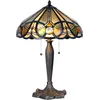 Image de Lumilamp Tiffany Tafellamp Ø 41x61 cm Beige Groen Glas