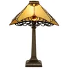 Image de Lumilamp Tiffany Tafellamp 36x36x50 cm Bruin Beige Glas