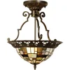 Image de Lumilamp Plafondlamp Tiffany Ø 37x41 cm Bruin Beige Metaal