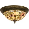 Image de Lumilamp Plafondlamp Tiffany Ø 38x19 cm Beige Roze Glas Bloemen