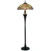 Image de Lumilamp Tiffany Vloerlamp Ø 55x150 cm Beige Roze Kunststof Bloemen