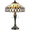 Image de Lumilamp Tiffany Tafellamp Ø 40x58 cm Beige Bruin Glas