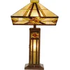Image de Lumilamp Tiffany Tafellamp 42x42x71 cm Beige Bruin Glas