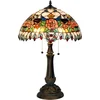 Image de Lumilamp Tiffany Tafellamp Ø 41x67 cm Rood Groen Glas Roos