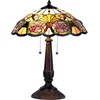 Image de Lumilamp Tiffany Tafellamp Ø 44x57 cm Geel Groen Glas Bloemen