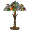 Image de Lumilamp Tiffany Tafellamp Ø 52x65 cm Blauw Groen Glas Vlinder