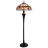 Image de Lumilamp Tiffany Vloerlamp Ø 57x166 cm Beige Rood Glas Roos