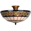 Image de Lumilamp Plafondlamp Tiffany Ø 40x23 cm Bruin Beige Metaal